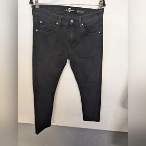 7 For All Mankind Black Skinny Jeans in Black 34x30.5 "paxtyn"
